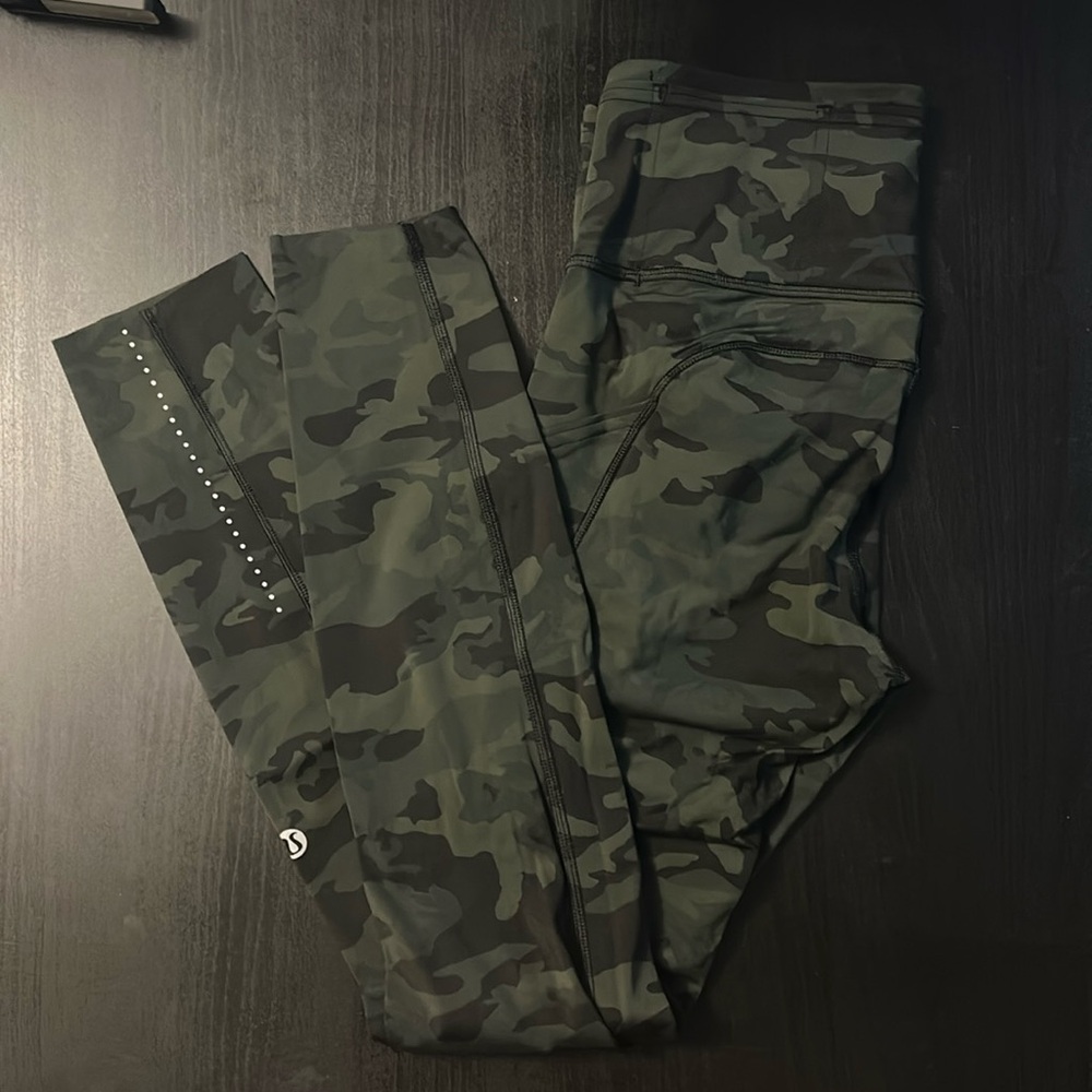 Green camouflage Fast and Free leggings - old style